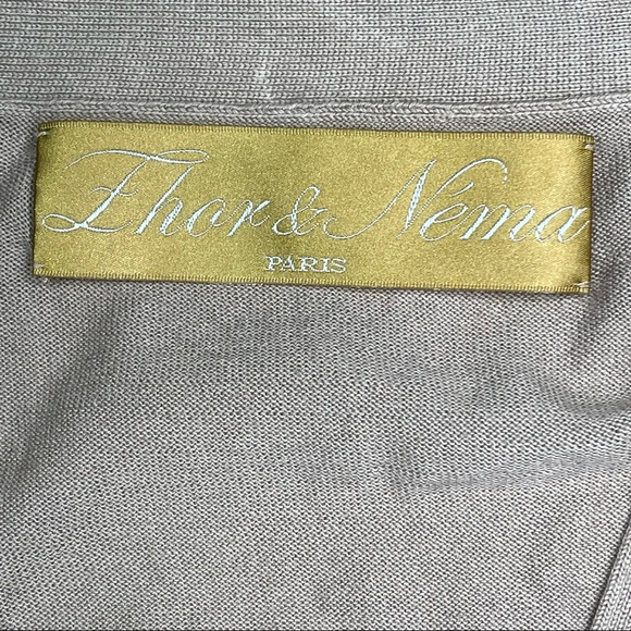 ⭐️ ZHOR & NEMA PARIS ZIP FRONT CARDIGAN SWEATER TAN SIZE S - Picture 4 of 10